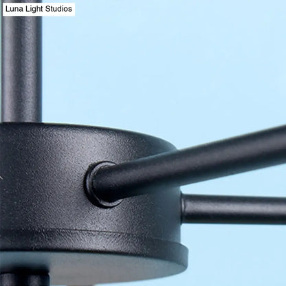 DecorBites™ DecorBites™ Semi Flush Industrial Ceiling Lamp with Wood Accents - 3/5-Light Metal Open Bulb Fixture for Bedroom