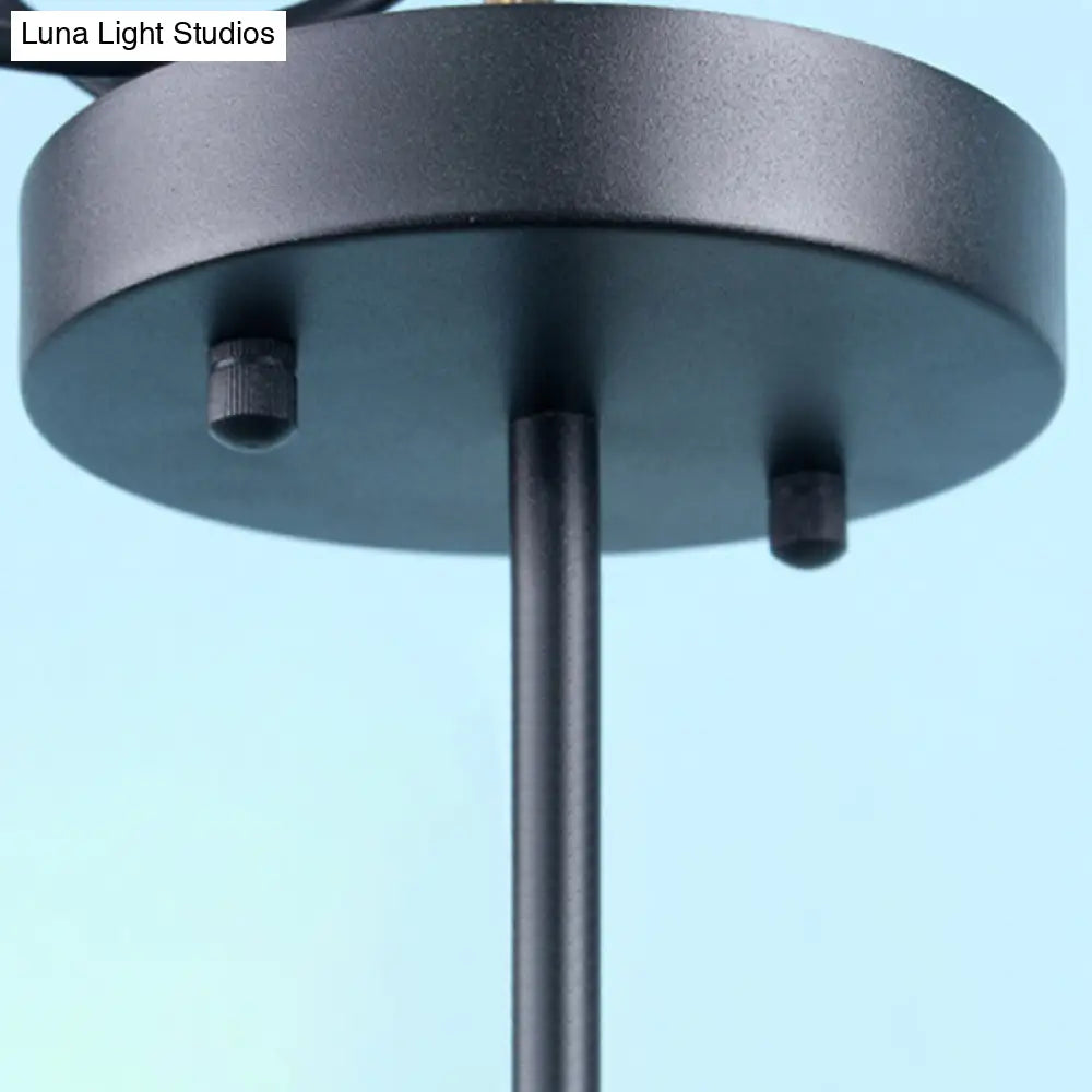 DecorBites™ DecorBites™ Semi Flush Industrial Ceiling Lamp with Wood Accents - 3/5-Light Metal Open Bulb Fixture for Bedroom