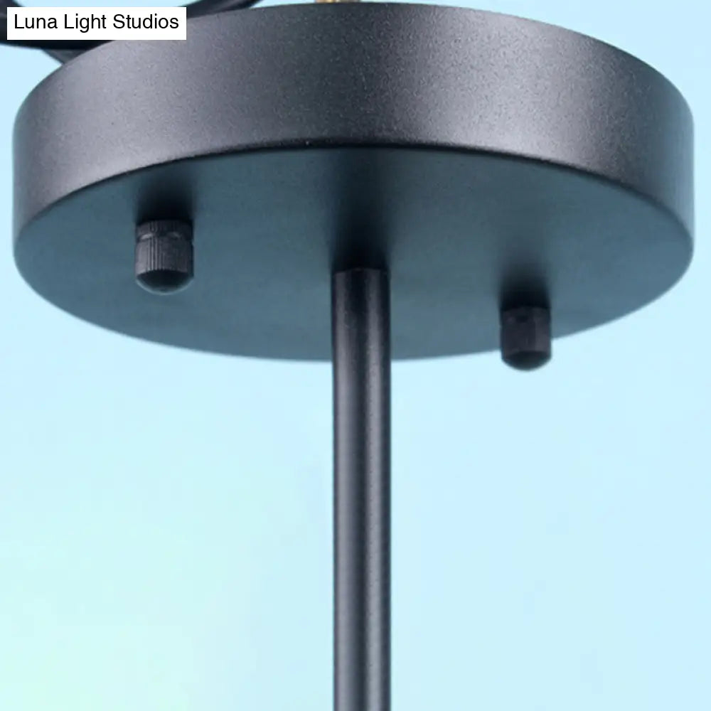 DecorBites™ DecorBites™ Semi Flush Industrial Ceiling Lamp with Wood Accents - 3/5-Light Metal Open Bulb Fixture for Bedroom