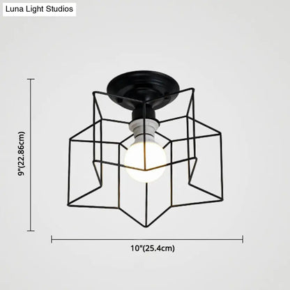 DecorBites™ DecorBites™ Semi Flush Industrial Metal Chandelier for Bedroom - Stylish Ceiling Mount Lighting