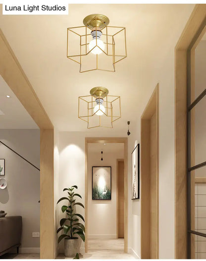 DecorBites™ DecorBites™ Semi Flush Industrial Metal Chandelier for Bedroom - Stylish Ceiling Mount Lighting