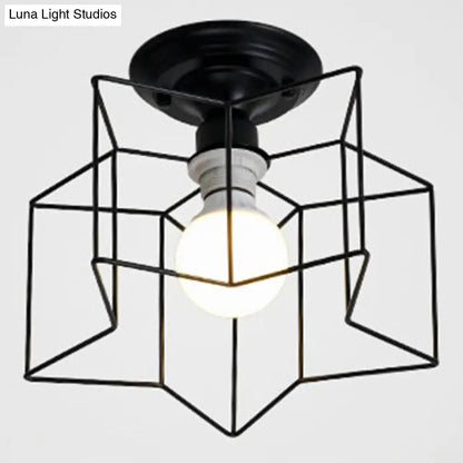 DecorBites™ DecorBites™ Semi Flush Industrial Metal Chandelier for Bedroom - Stylish Ceiling Mount Lighting