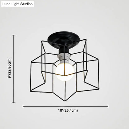 DecorBites™ DecorBites™ Semi Flush Industrial Metal Chandelier for Bedroom - Stylish Ceiling Mount Lighting