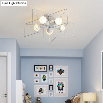 DecorBites™ DecorBites™ Semi Flush Industrial Metal Chandelier for Bedroom - Stylish Ceiling Mount Lighting