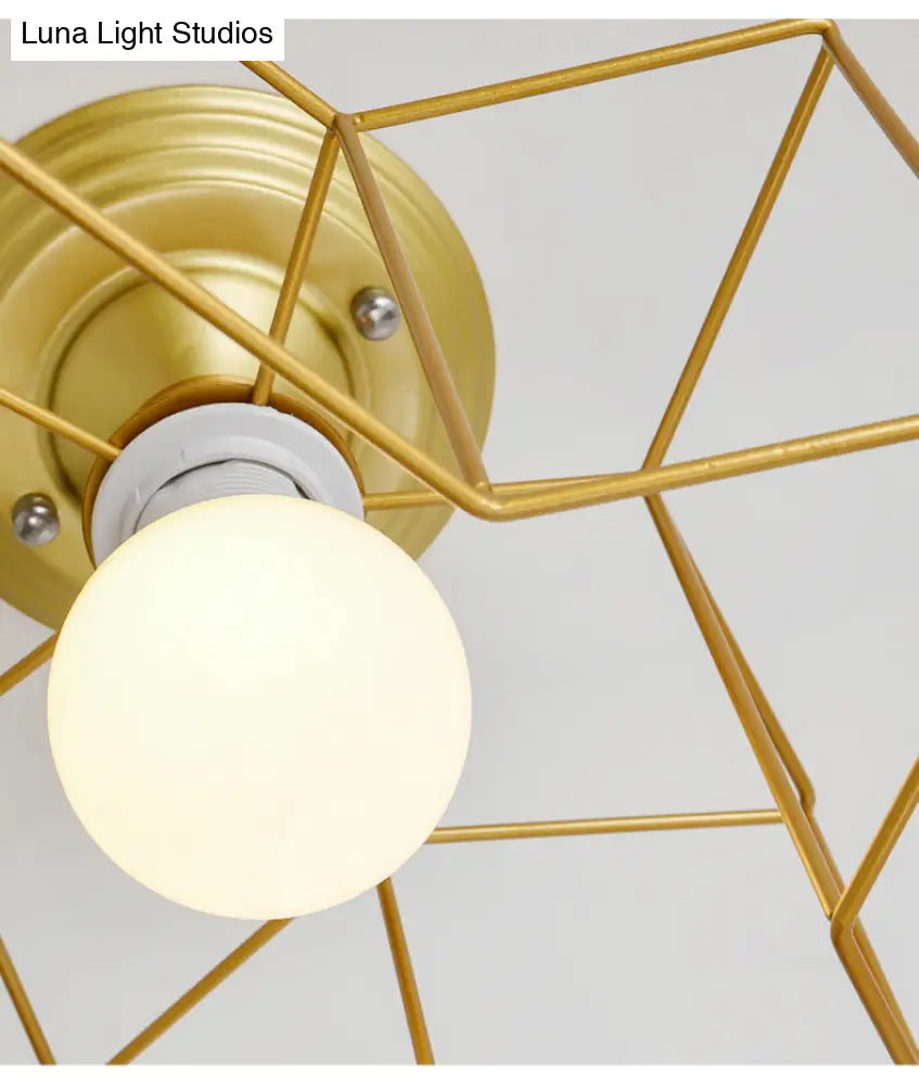 DecorBites™ DecorBites™ Semi Flush Industrial Metal Chandelier for Bedroom - Stylish Ceiling Mount Lighting