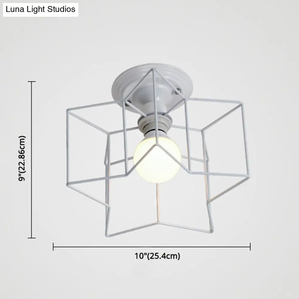 DecorBites™ DecorBites™ Semi Flush Industrial Metal Chandelier for Bedroom - Stylish Ceiling Mount Lighting