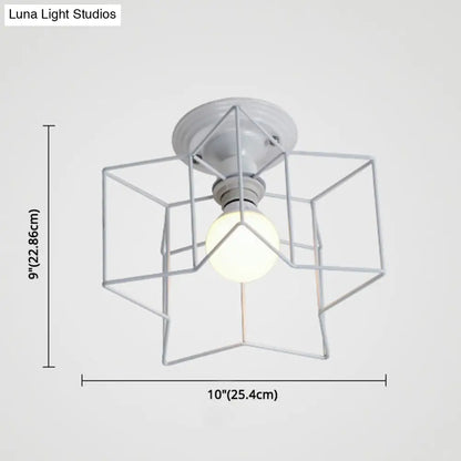 DecorBites™ DecorBites™ Semi Flush Industrial Metal Chandelier for Bedroom - Stylish Ceiling Mount Lighting