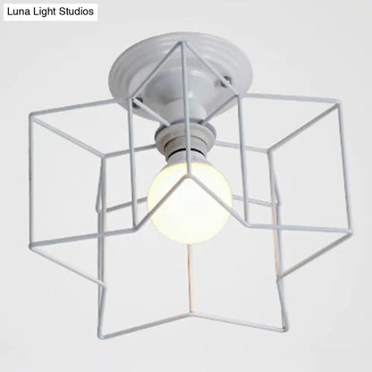 DecorBites™ DecorBites™ Semi Flush Industrial Metal Chandelier for Bedroom - Stylish Ceiling Mount Lighting