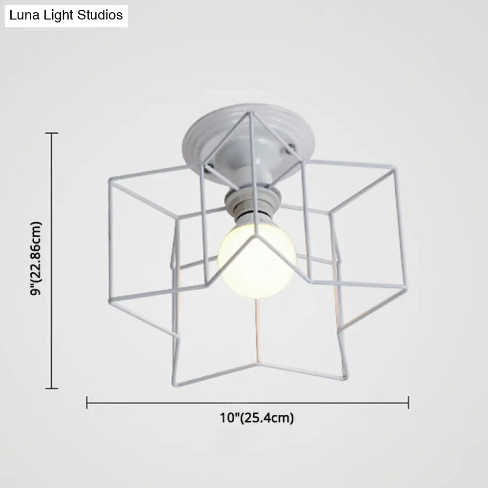 DecorBites™ DecorBites™ Semi Flush Industrial Metal Chandelier for Bedroom - Stylish Ceiling Mount Lighting