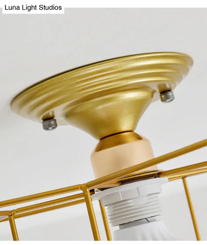 DecorBites™ DecorBites™ Semi Flush Industrial Metal Chandelier for Bedroom - Stylish Ceiling Mount Lighting