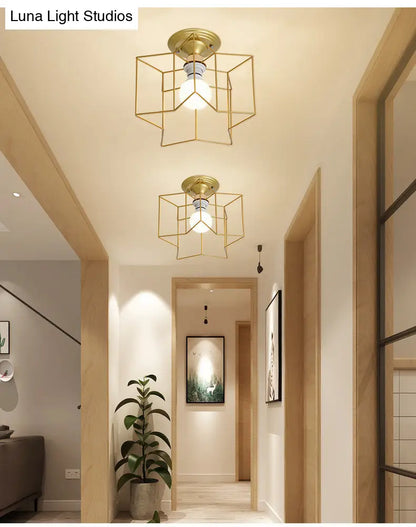 DecorBites™ DecorBites™ Semi Flush Industrial Metal Chandelier for Bedroom - Stylish Ceiling Mount Lighting