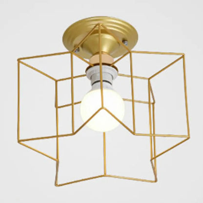 DecorBites™ DecorBites™ Semi Flush Industrial Metal Chandelier for Bedroom - Stylish Ceiling Mount Lighting