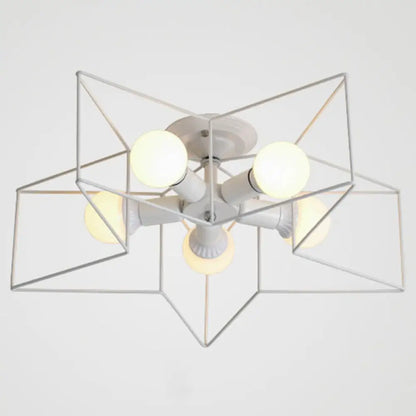 DecorBites™ DecorBites™ Semi Flush Industrial Metal Chandelier for Bedroom - Stylish Ceiling Mount Lighting