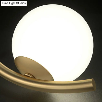 DecorBites™ DecorBites™ Semi Flush Mount Ceiling Light in Gold with Cream Glass Artistry - Sphere Corridor Flush Mount