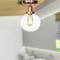 Semi Flush Mount Industrial Ceiling Light Fixture with Globe/Wide Flare/Diamond Design and Clear/Amber Glass Shade