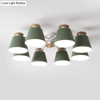 Lámpara de techo semiempotrada DecorBites™: Iluminación moderna de metal y madera para sala de estar