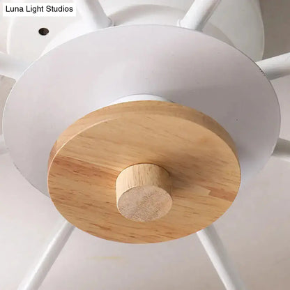Lámpara de techo semiempotrada DecorBites™: Iluminación moderna de metal y madera para sala de estar