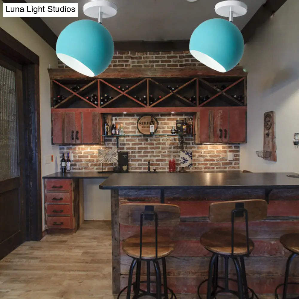 DecorBites™ DecorBites™ Semi Flush Mount Macaron Metal Ceiling Light for Living Room - Dome Style