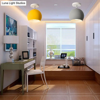 DecorBites™ DecorBites™ Semi Flush Mount Macaron Metal Ceiling Light for Living Room - Dome Style