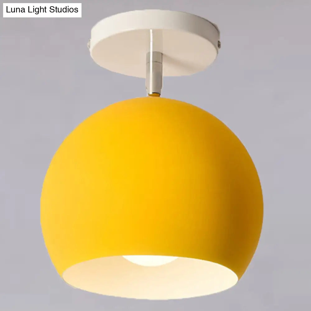 DecorBites™ DecorBites™ Semi Flush Mount Macaron Metal Ceiling Light for Living Room - Dome Style