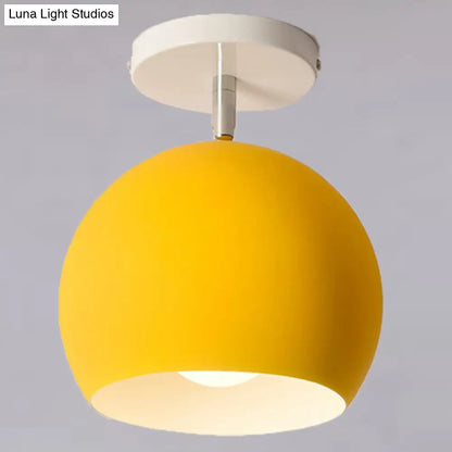 DecorBites™ DecorBites™ Semi Flush Mount Macaron Metal Ceiling Light for Living Room - Dome Style
