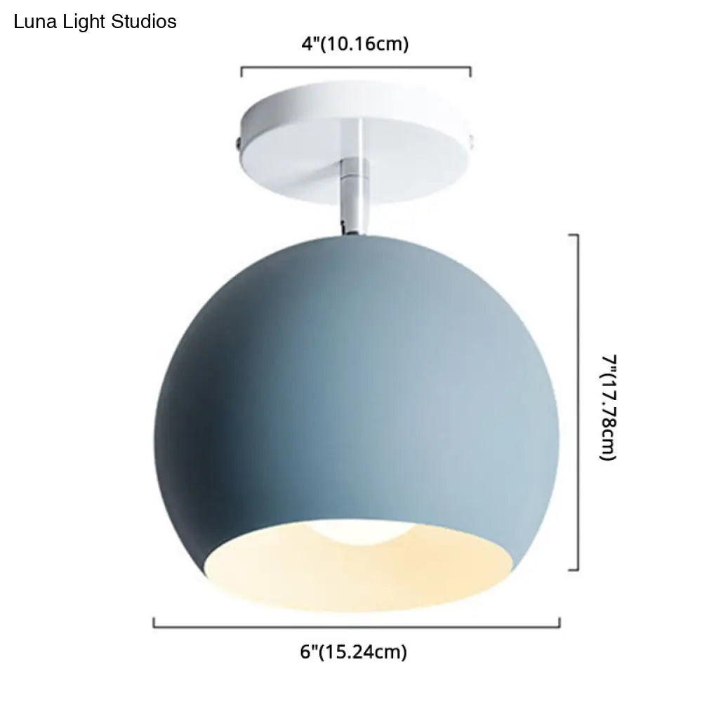DecorBites™ DecorBites™ Semi Flush Mount Macaron Metal Ceiling Light for Living Room - Dome Style