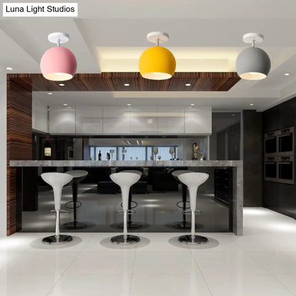 DecorBites™ DecorBites™ Semi Flush Mount Macaron Metal Ceiling Light for Living Room - Dome Style