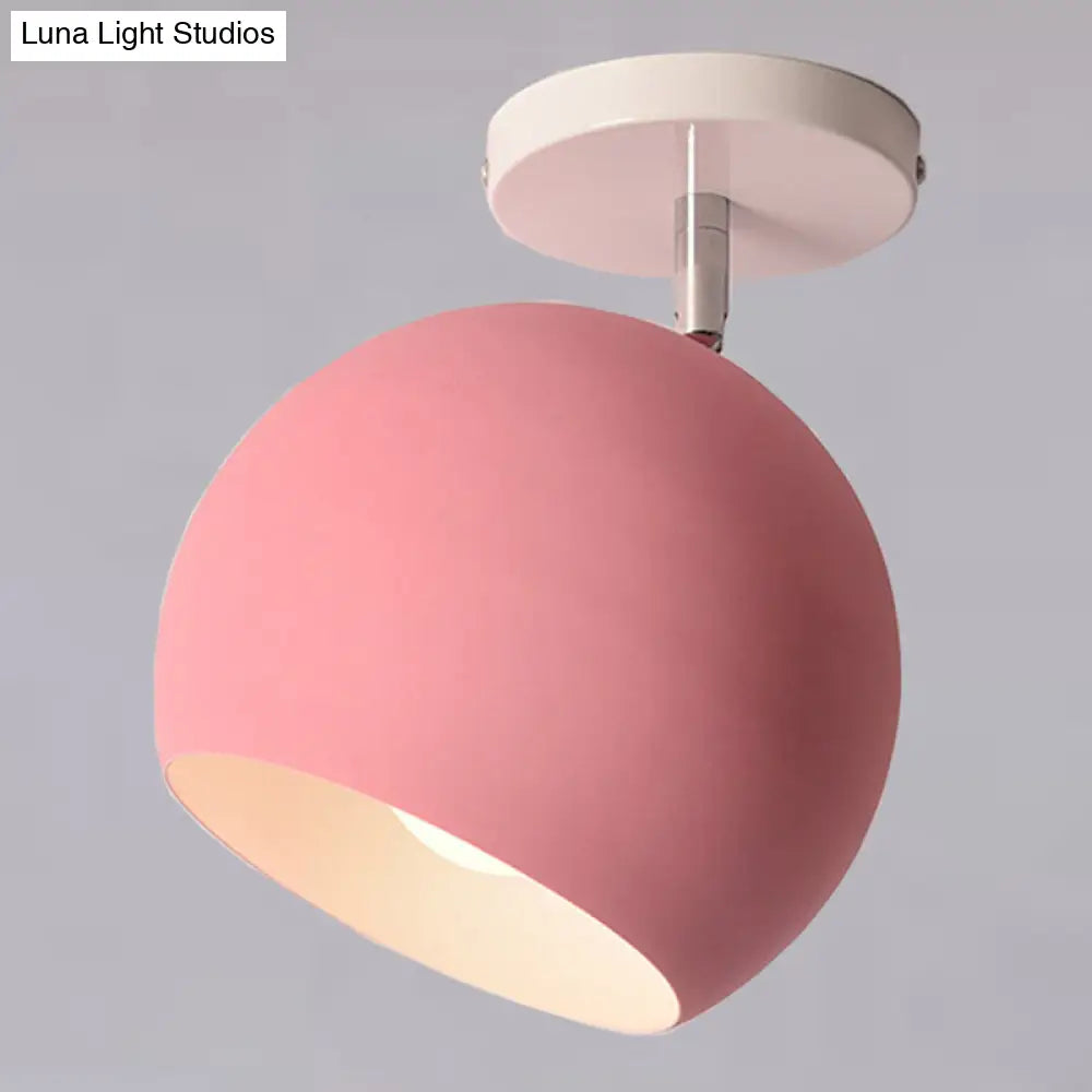 DecorBites™ DecorBites™ Semi Flush Mount Macaron Metal Ceiling Light for Living Room - Dome Style
