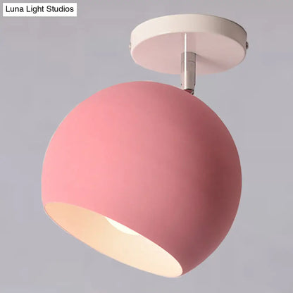 DecorBites™ DecorBites™ Semi Flush Mount Macaron Metal Ceiling Light for Living Room - Dome Style