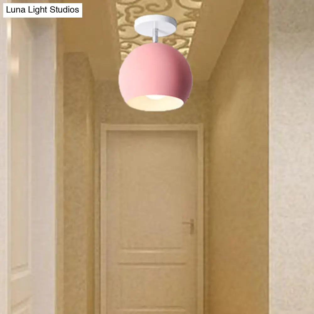 DecorBites™ DecorBites™ Semi Flush Mount Macaron Metal Ceiling Light for Living Room - Dome Style