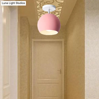 DecorBites™ DecorBites™ Semi Flush Mount Macaron Metal Ceiling Light for Living Room - Dome Style