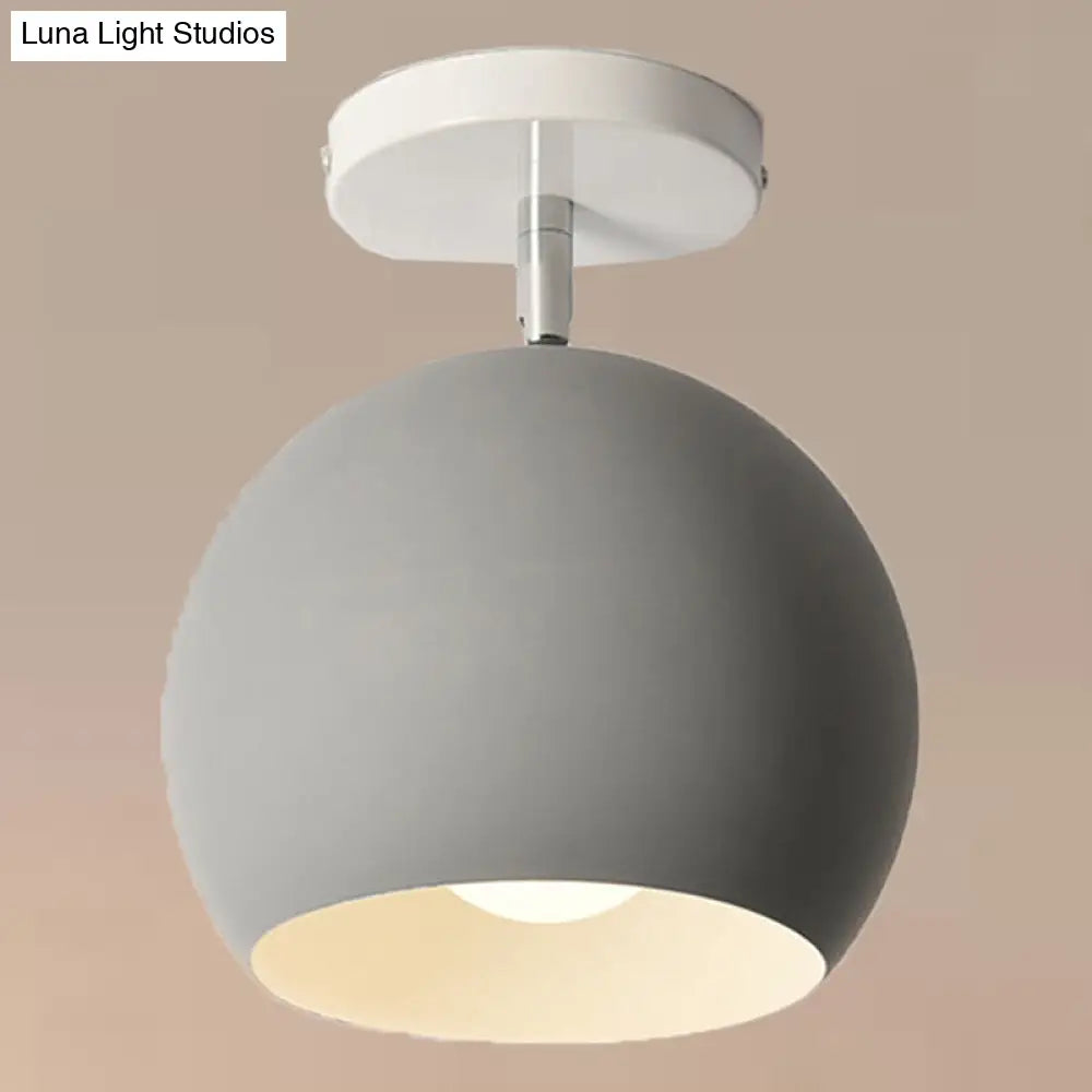 DecorBites™ DecorBites™ Semi Flush Mount Macaron Metal Ceiling Light for Living Room - Dome Style