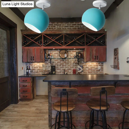 DecorBites™ DecorBites™ Semi Flush Mount Macaron Metal Ceiling Light for Living Room - Dome Style