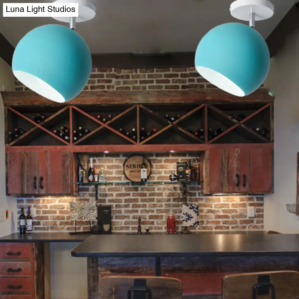 DecorBites™ DecorBites™ Semi Flush Mount Macaron Metal Ceiling Light for Living Room - Dome Style