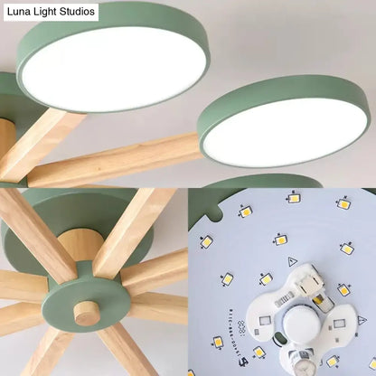 DecorBites™ DecorBites™ Semi-Flush Mount Snowflake Ceiling Light with 8 Modern Macaron Lights for Living Room