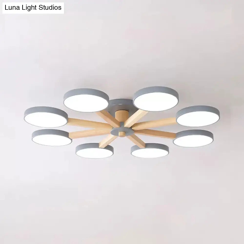 DecorBites™ DecorBites™ Semi-Flush Mount Snowflake Ceiling Light with 8 Modern Macaron Lights for Living Room
