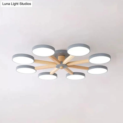 DecorBites™ DecorBites™ Semi-Flush Mount Snowflake Ceiling Light with 8 Modern Macaron Lights for Living Room