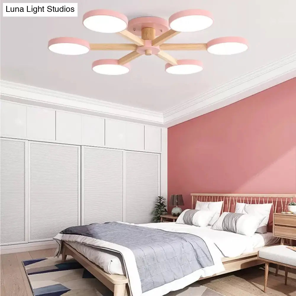 DecorBites™ DecorBites™ Semi-Flush Mount Snowflake Ceiling Light with 8 Modern Macaron Lights for Living Room