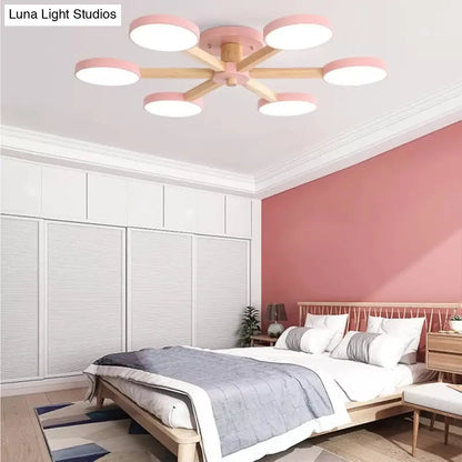 DecorBites™ DecorBites™ Semi-Flush Mount Snowflake Ceiling Light with 8 Modern Macaron Lights for Living Room