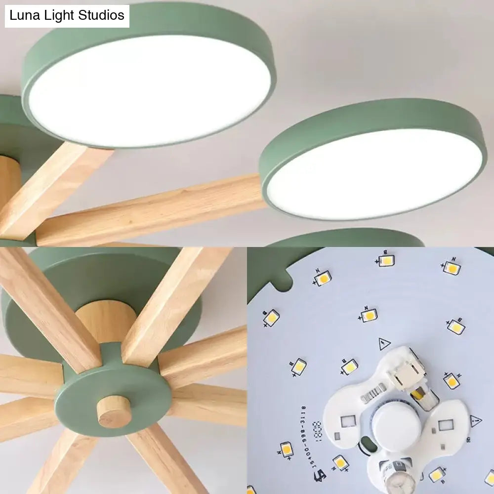 DecorBites™ DecorBites™ Semi-Flush Mount Snowflake Ceiling Light with 8 Modern Macaron Lights for Living Room
