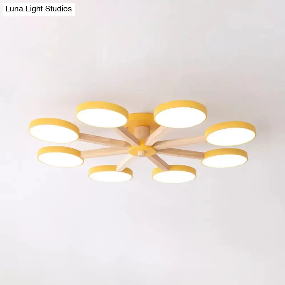 DecorBites™ DecorBites™ Semi-Flush Mount Snowflake Ceiling Light with 8 Modern Macaron Lights for Living Room