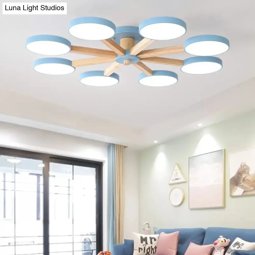 DecorBites™ DecorBites™ Semi-Flush Mount Snowflake Ceiling Light with 8 Modern Macaron Lights for Living Room