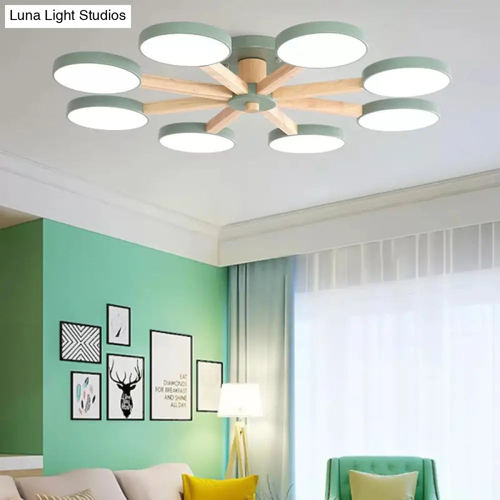 DecorBites™ DecorBites™ Semi-Flush Mount Snowflake Ceiling Light with 8 Modern Macaron Lights for Living Room