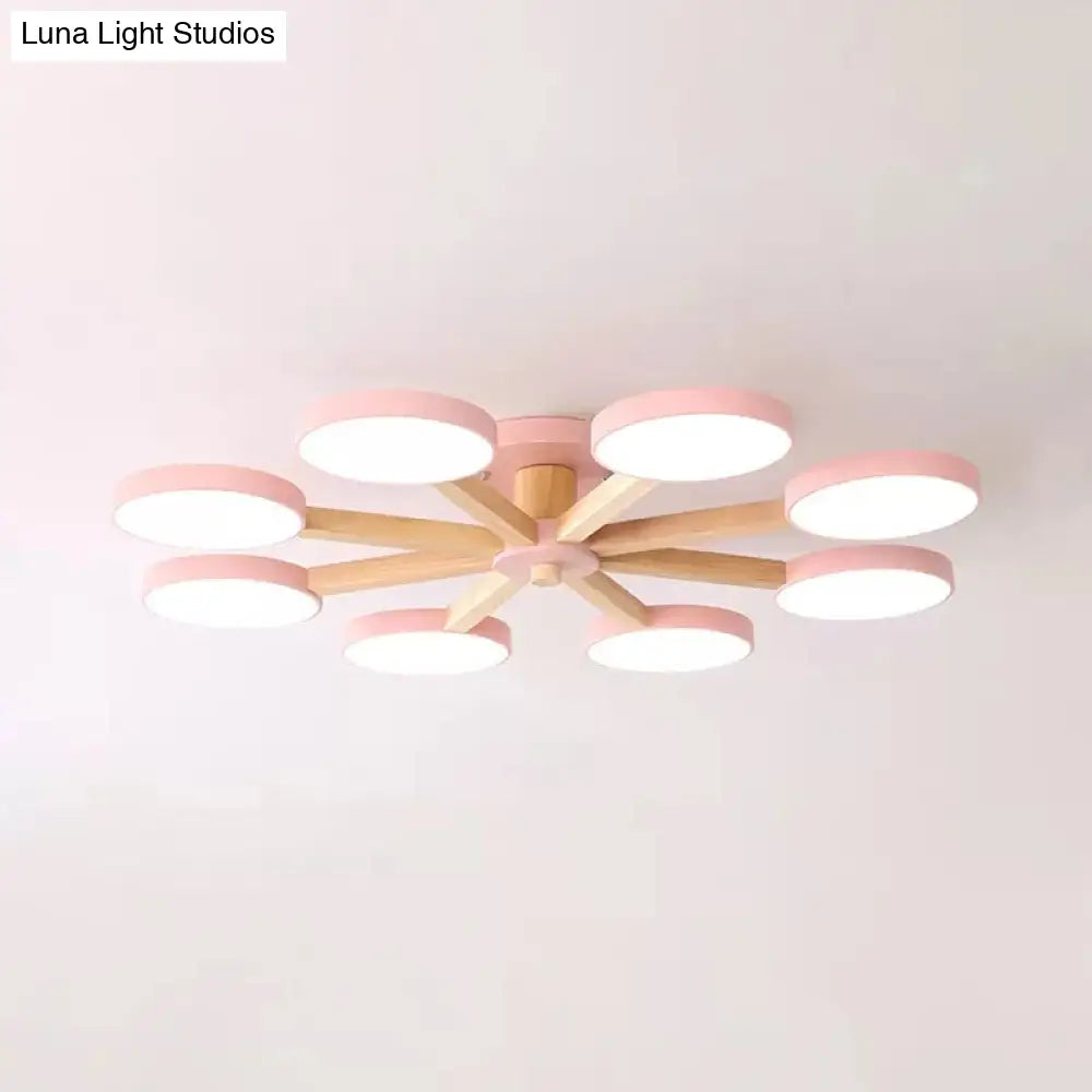 DecorBites™ DecorBites™ Semi-Flush Mount Snowflake Ceiling Light with 8 Modern Macaron Lights for Living Room