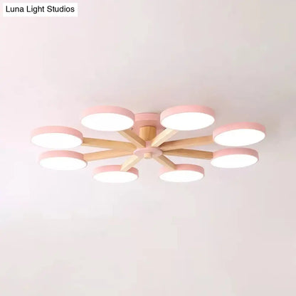 DecorBites™ DecorBites™ Semi-Flush Mount Snowflake Ceiling Light with 8 Modern Macaron Lights for Living Room