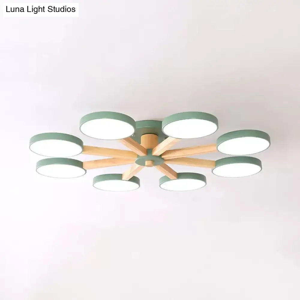 DecorBites™ DecorBites™ Semi-Flush Mount Snowflake Ceiling Light with 8 Modern Macaron Lights for Living Room