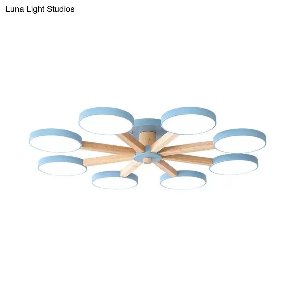 DecorBites™ DecorBites™ Semi-Flush Mount Snowflake Ceiling Light with 8 Modern Macaron Lights for Living Room