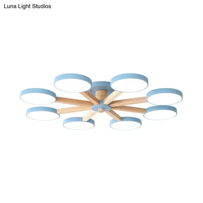 DecorBites™ DecorBites™ Semi-Flush Mount Snowflake Ceiling Light with 8 Modern Macaron Lights for Living Room
