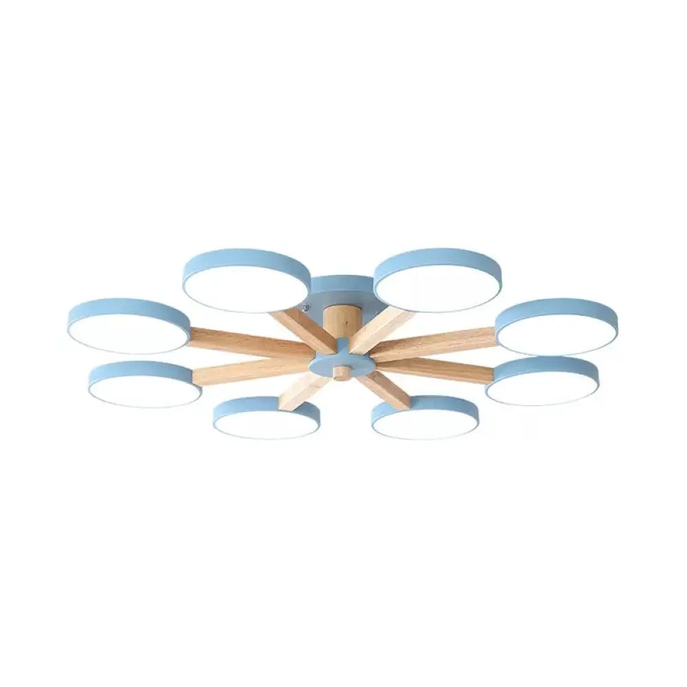 DecorBites™ DecorBites™ Semi-Flush Mount Snowflake Ceiling Light with 8 Modern Macaron Lights for Living Room