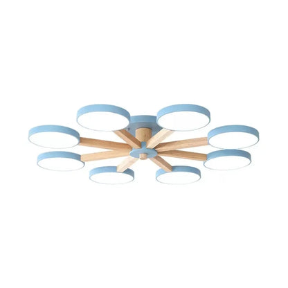 DecorBites™ DecorBites™ Semi-Flush Mount Snowflake Ceiling Light with 8 Modern Macaron Lights for Living Room